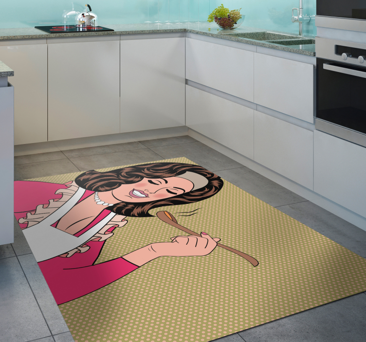 Cooking Cartoon Character kitchen mat - TenStickers