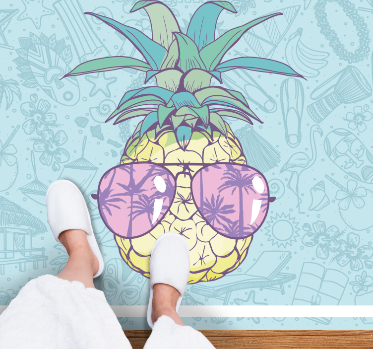 Cool pineapple shades kitchen mat - TenStickers