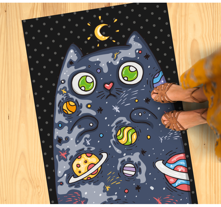Cosmic Cat Adventure kids rug - TenStickers