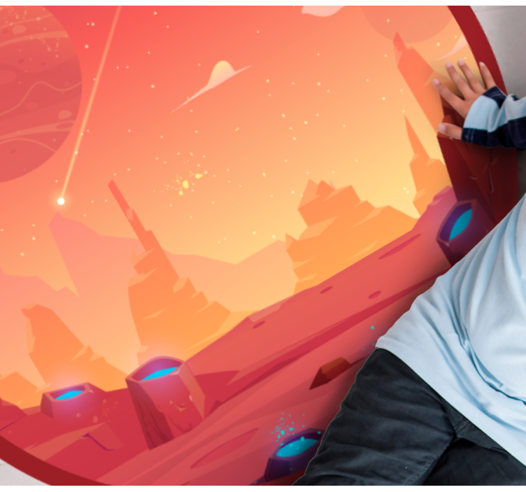 Cosmic Desert Scene star rug - TenStickers