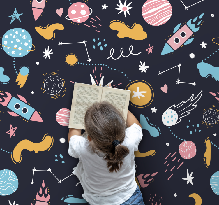 Cosmic Space Adventure kids carpet - TenStickers