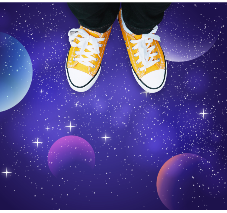 COSMIC SPACE SCENE star rug - TenStickers