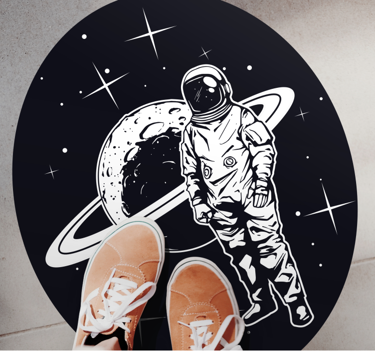 Cosmonaut in the Cosmos star rug - TenStickers