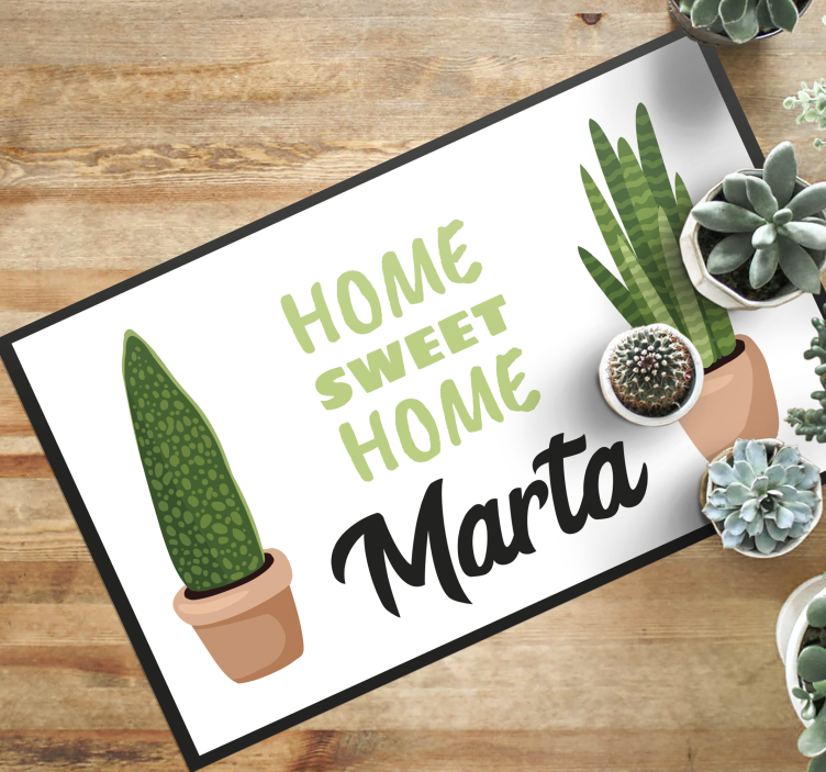 Sweet home with plants custom floor mat - TenStickers