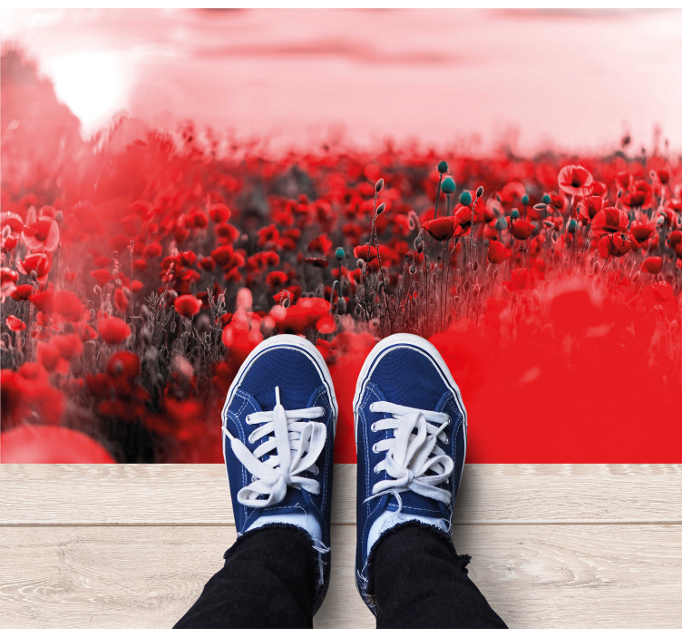 Crimson Bloom Landscape floral rug - TenStickers