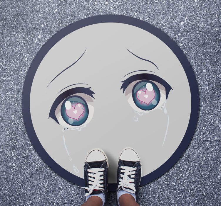 Crying anime eyes teen vinyl rug - TenStickers