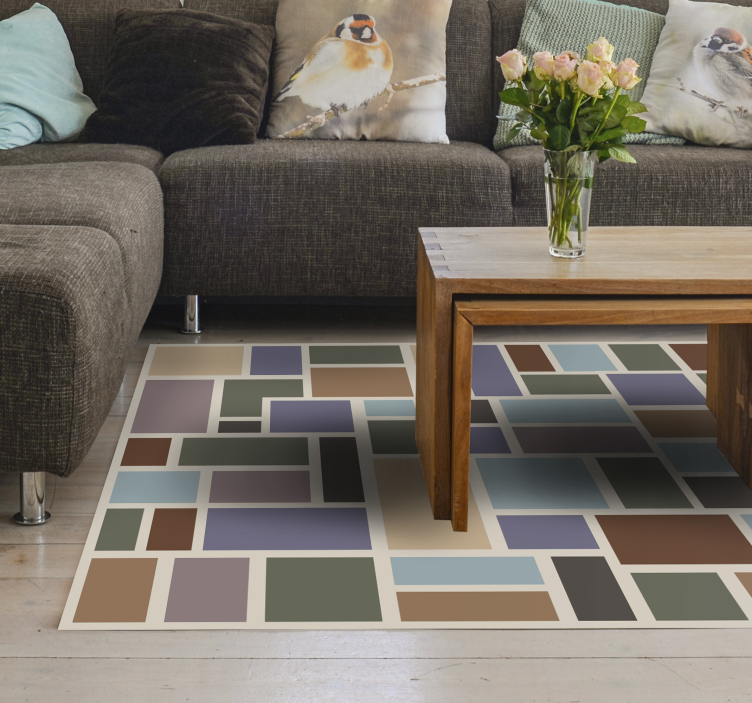 Cubist Mosaic geometric rug - TenStickers