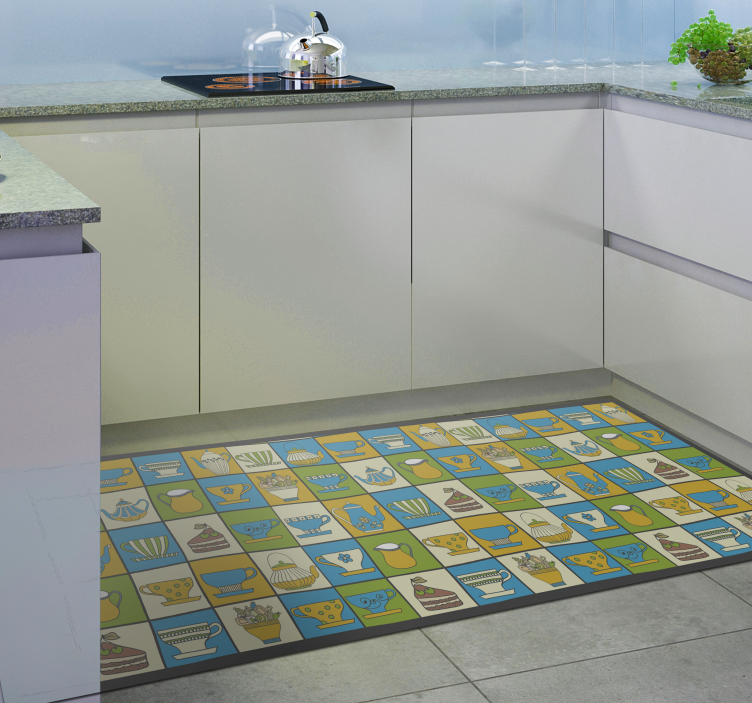 Culinary Patterns kitchen mat - TenStickers