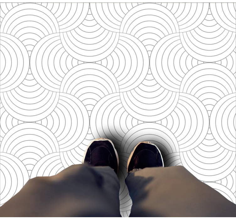 Curved line pattern minimalistic rug - TenStickers