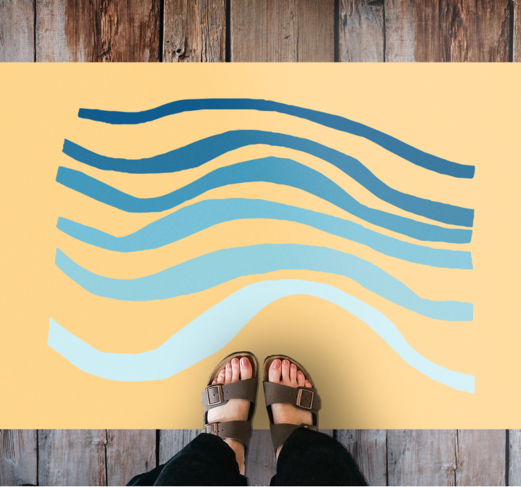 Curved Wave Motif minimalistic rug - TenStickers