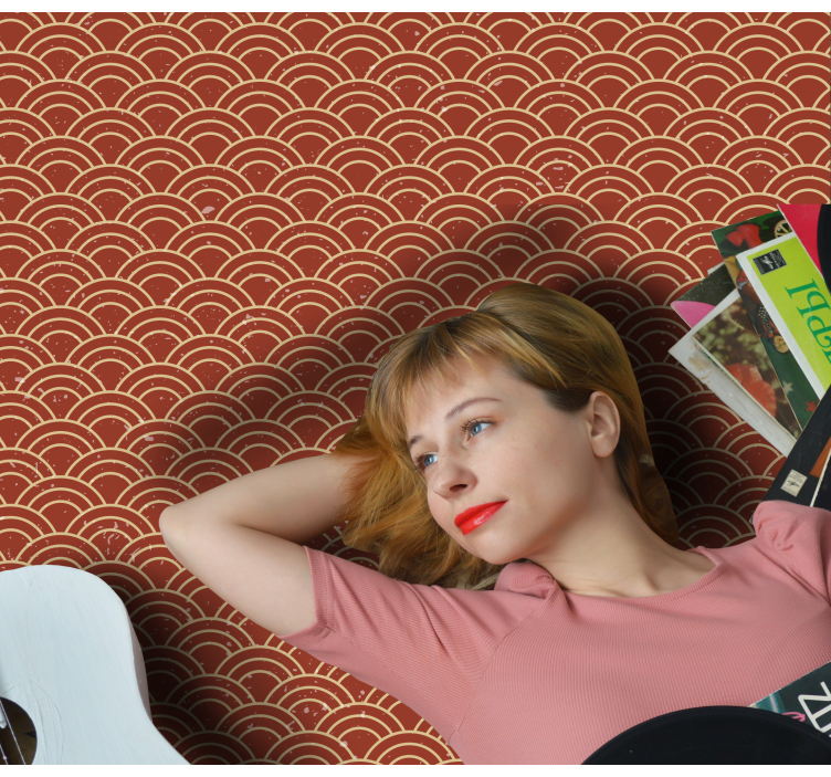 Curved wave pattern geometric rug - TenStickers