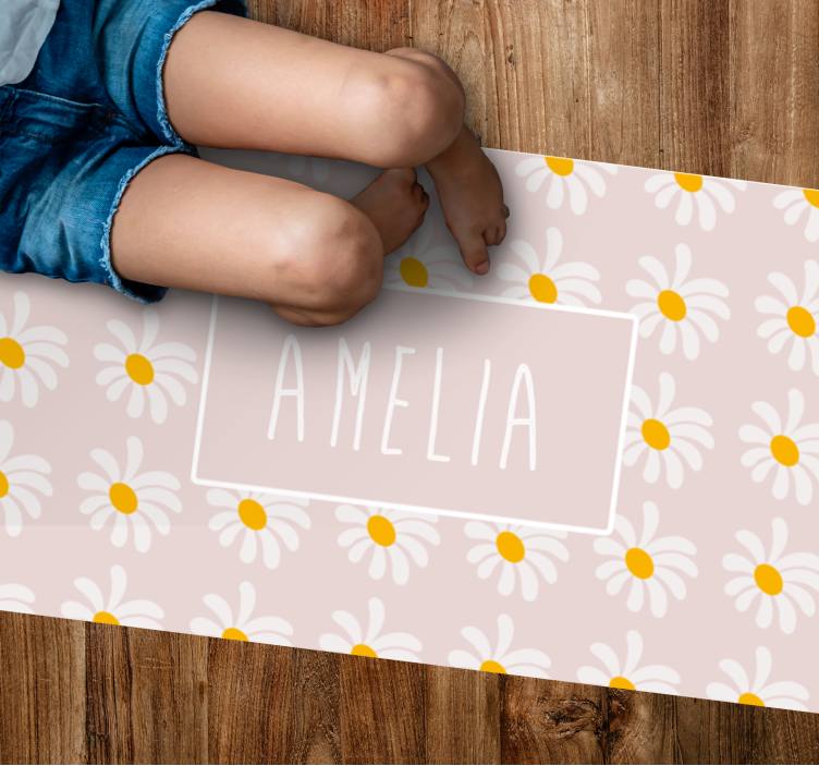 Custom Daisy Pattern customized mats - TenStickers