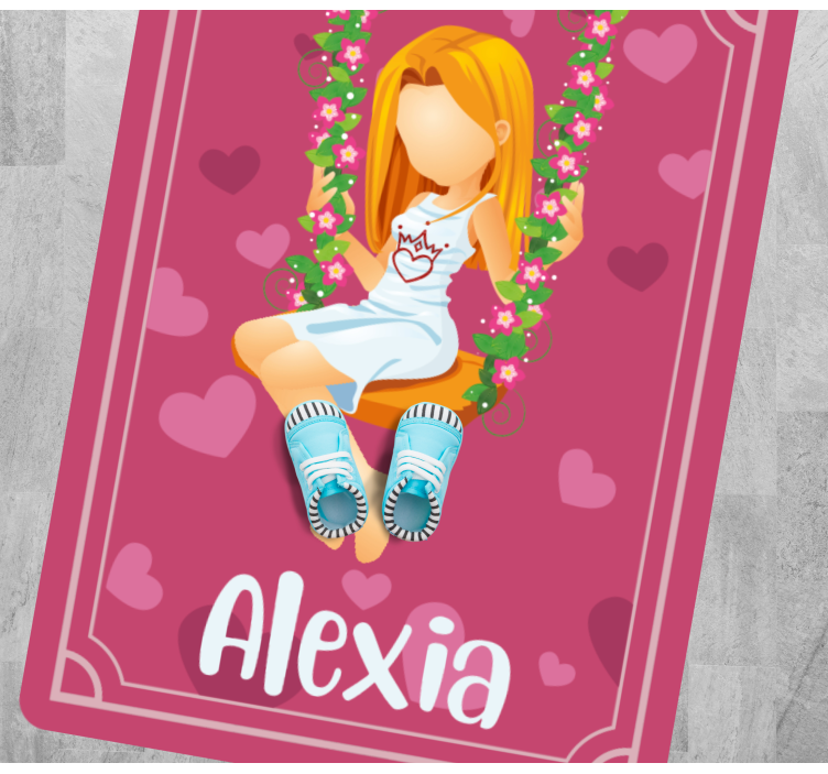 Grass swing with name teenage bedroom rug - TenStickers