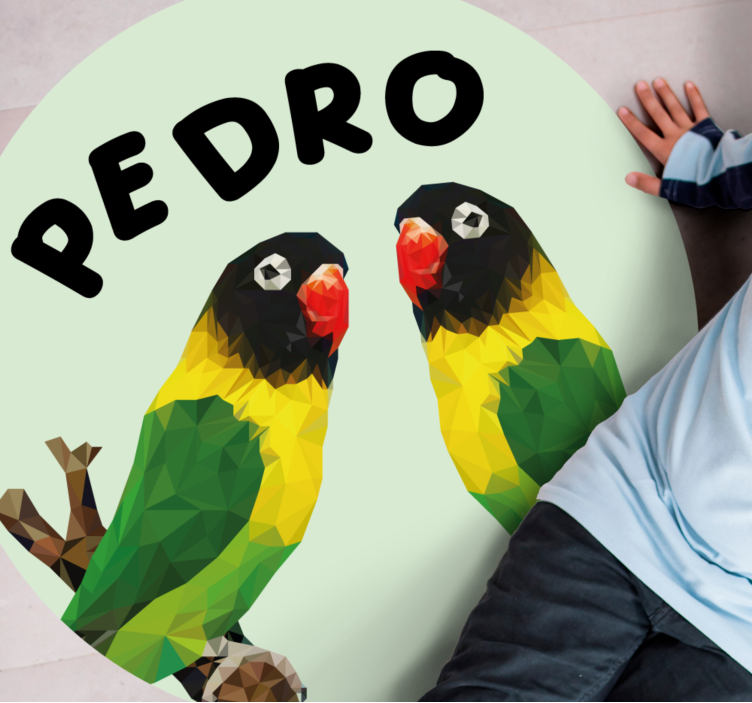 Customizable Lovebirds custom floor mat - TenStickers