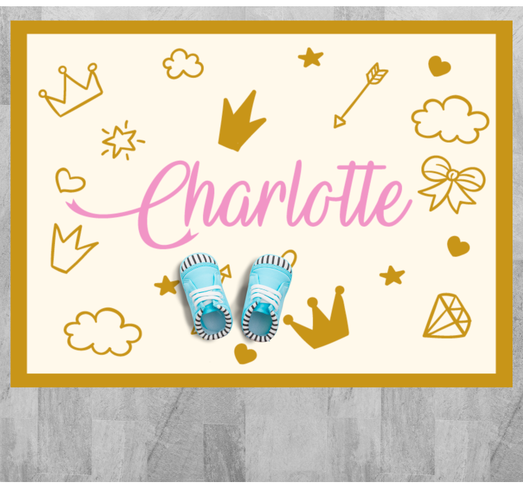 Princess theme with name custom floor mat - TenStickers
