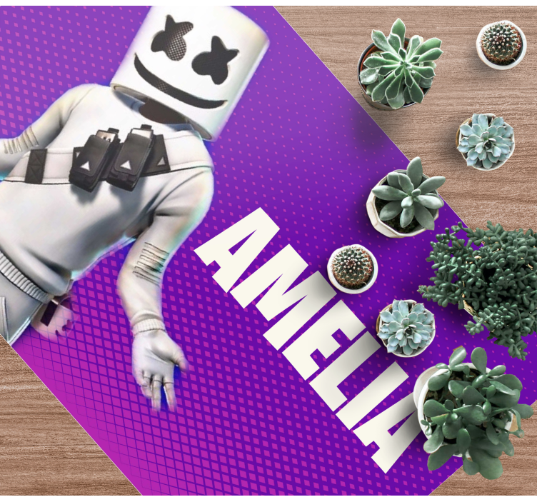 DJ figure with name teenage bedroom rug - TenStickers