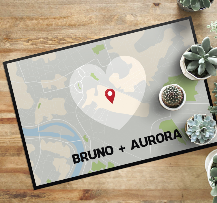 Personalized map location custom floor mat - TenStickers