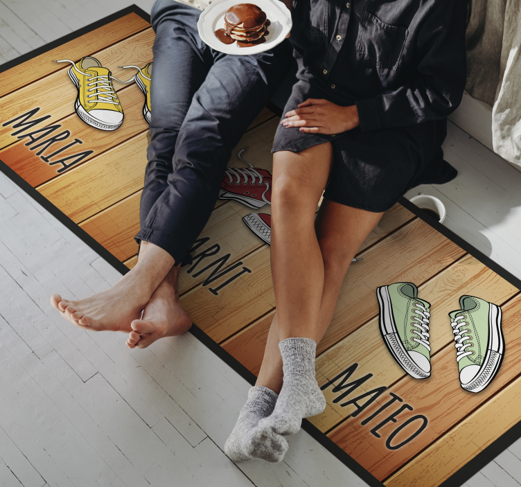 Custom shoes display entrance hall rug - TenStickers