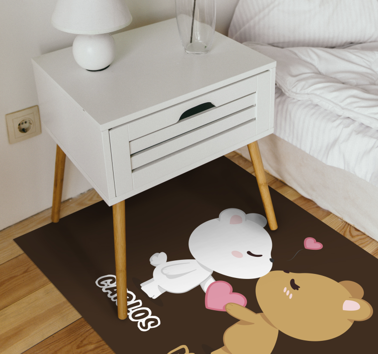 Cute bear couple custom floor mat - TenStickers