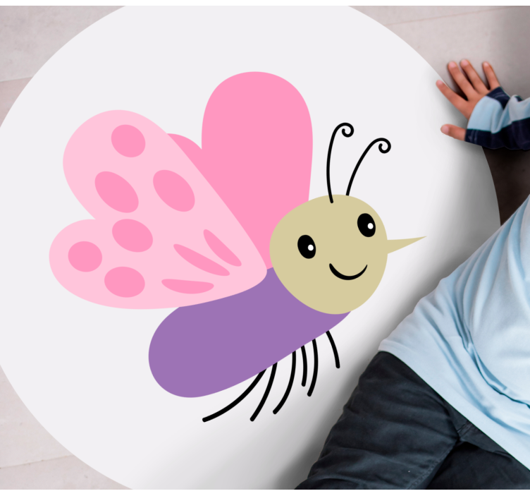 Cute Butterfly Character kids carpet - TenStickers