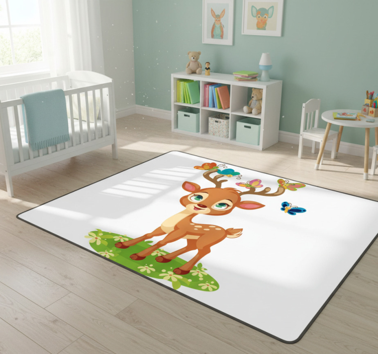 Cute cartoon deer animal mat - TenStickers