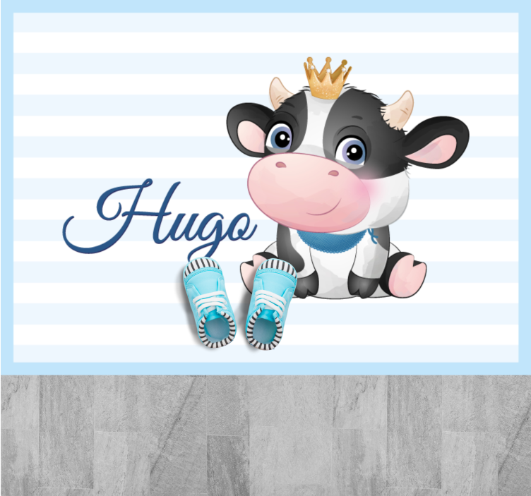 Baby Cow With Name nursery rug - TenStickers