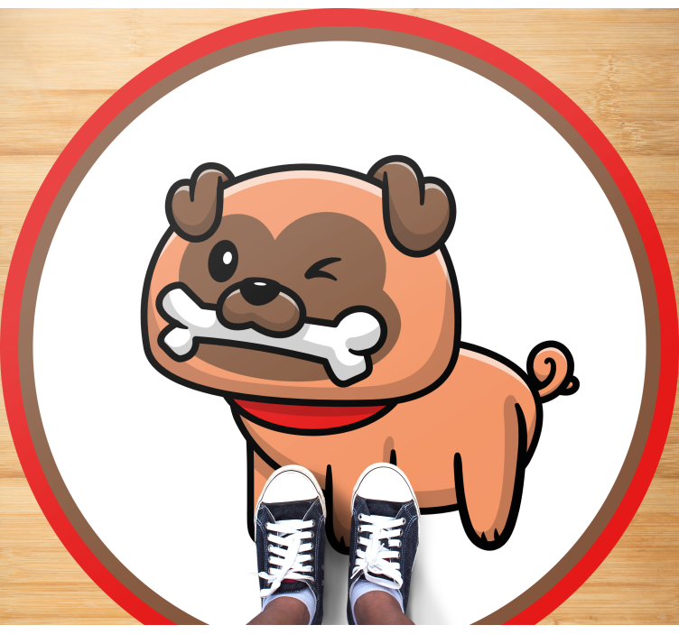 Bulldog with a bone animal mat - TenStickers