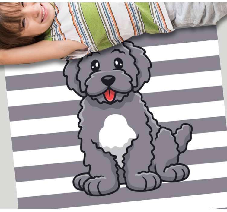 Cute Dog Illustration animal mat - TenStickers