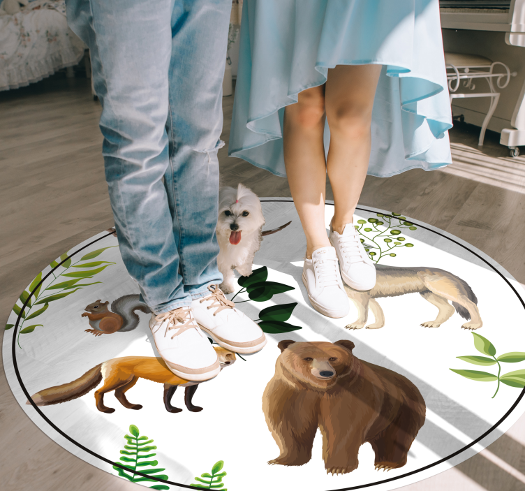 Friendly forest creatures kids rug - TenStickers