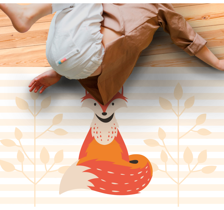 Cute Fox Illustration kids carpet - TenStickers