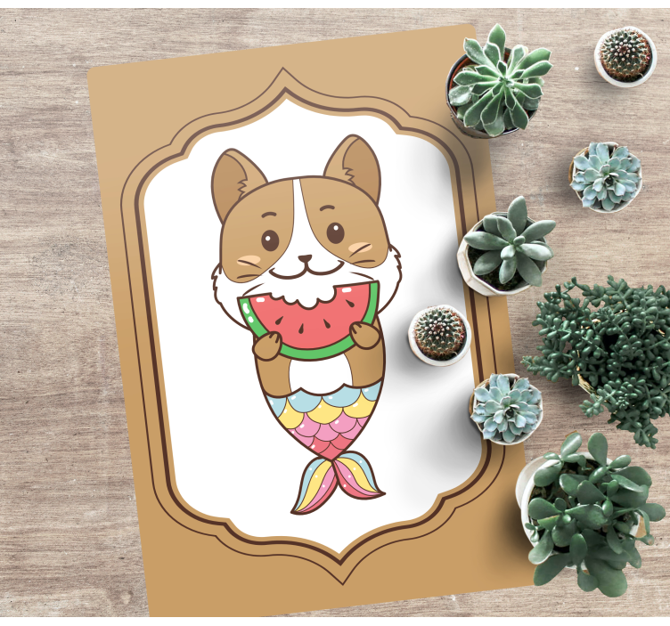 Cute Mermaid Character animal mat - TenStickers