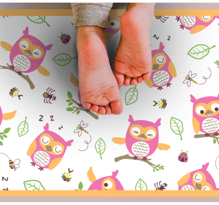 Cute Owl Pattern nursery rug - TenStickers