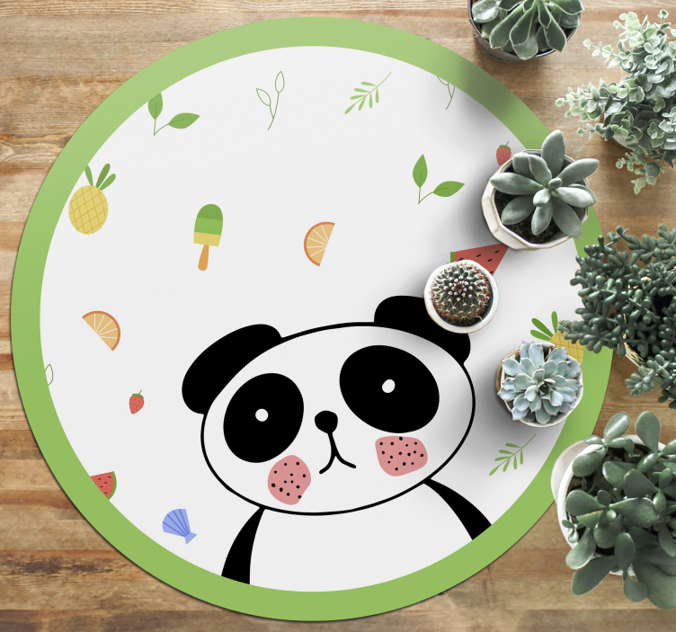 Cute Panda Circle kids carpet - TenStickers