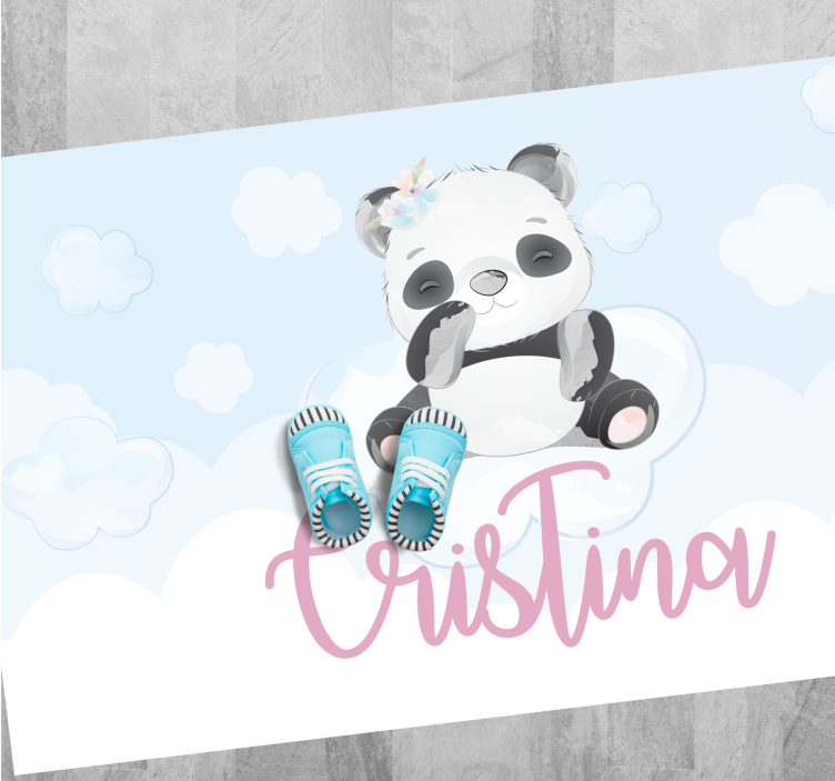 Cute Panda Illustration custom floor mat - TenStickers
