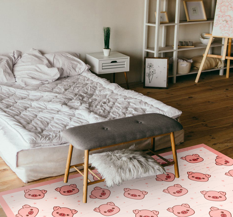 Cute Pig Patterns kids carpet - TenStickers
