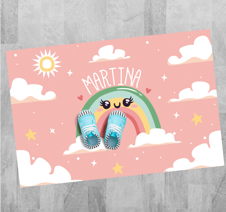 Cute Rainbow Scene custom floor mat - TenStickers