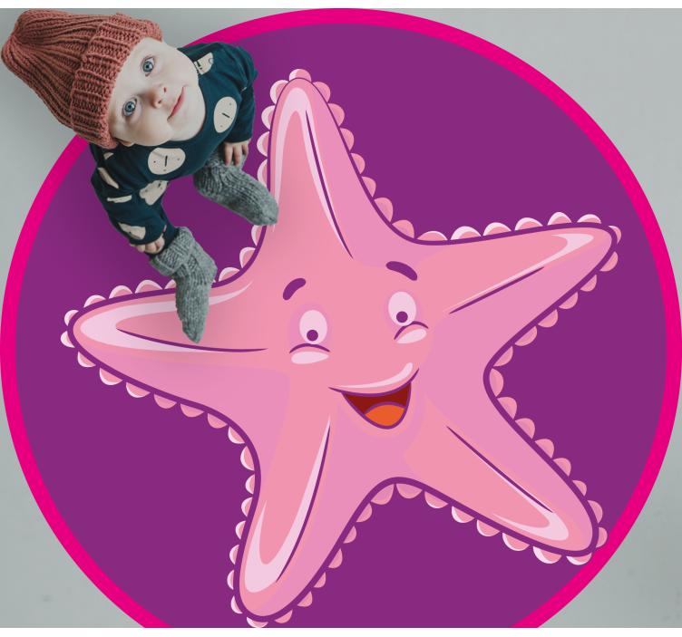 Cute Starfish Character kids carpet - TenStickers