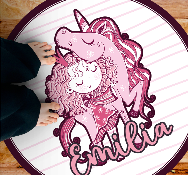 Cute Unicorn Duo custom floor mat - TenStickers