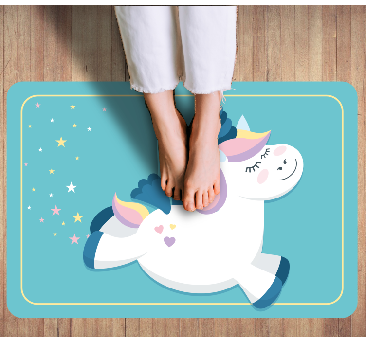 Cute Unicorn Gallop kids carpet - TenStickers