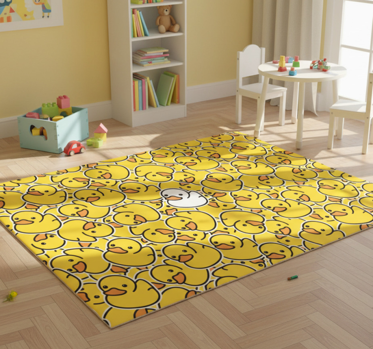 Cute white duck animal mat - TenStickers