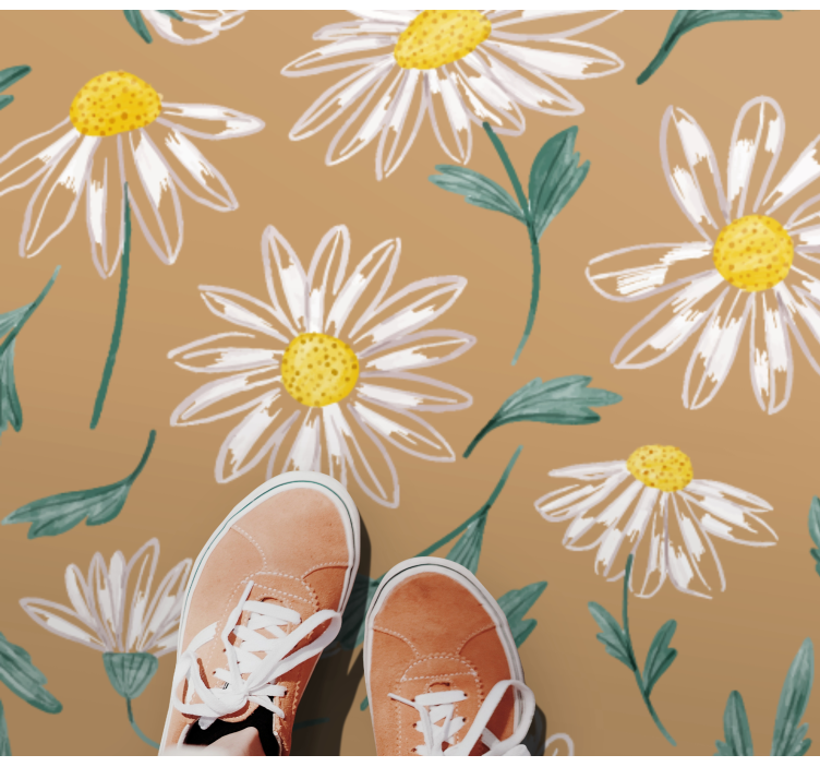 Daisy Blossom Motif floral rug - TenStickers
