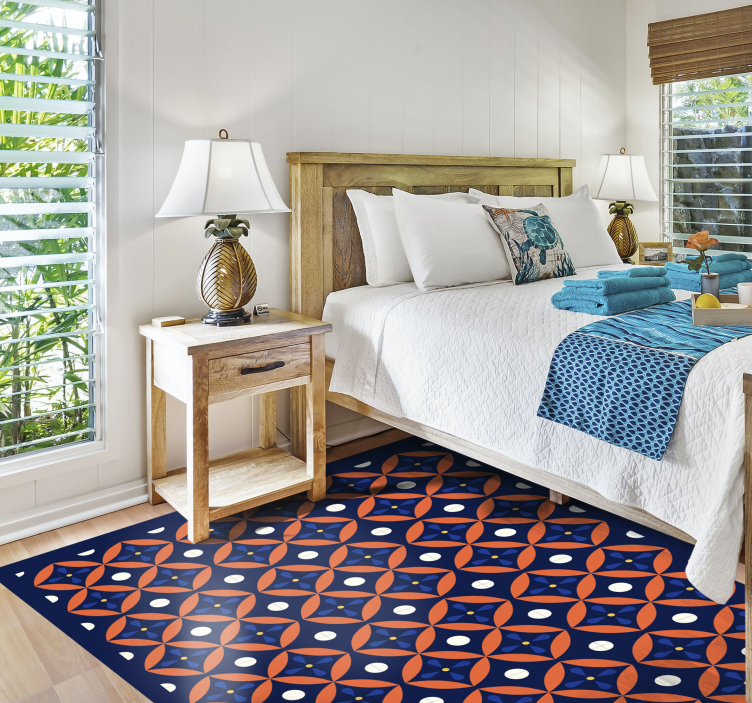 Dark blue textures tiles mosaic floor - TenStickers