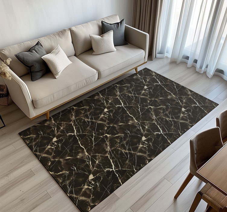 Dark brown shades marble rug - TenStickers