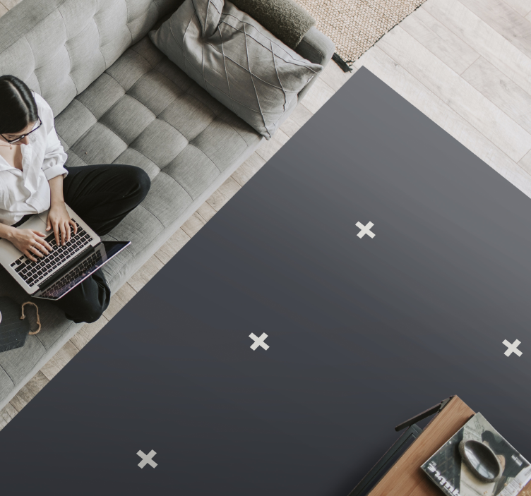 Dark Geometric Pattern minimalistic rug - TenStickers