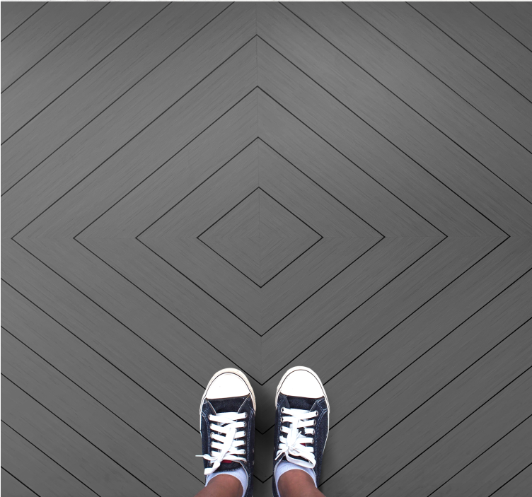 Dark gray wooden planks wood effect vinyl rug - TenStickers