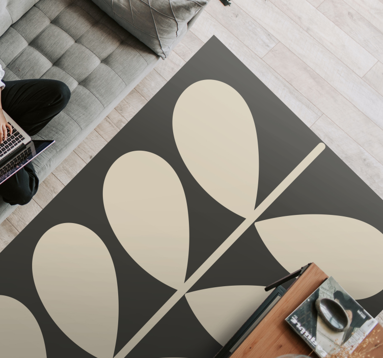 Dark Orla Kiely modern vinyl rug - TenStickers