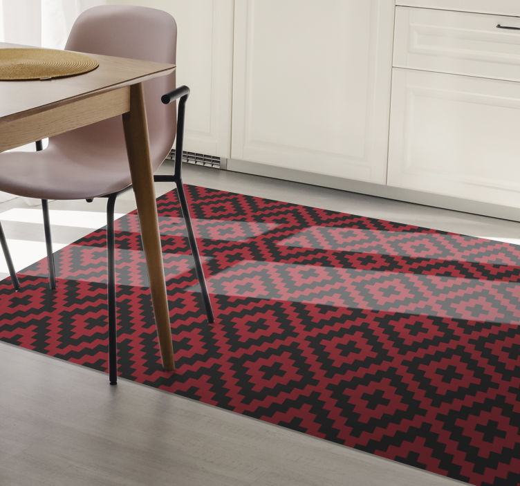 Dark red squares mosaic tiles effect vinyl rug - TenStickers