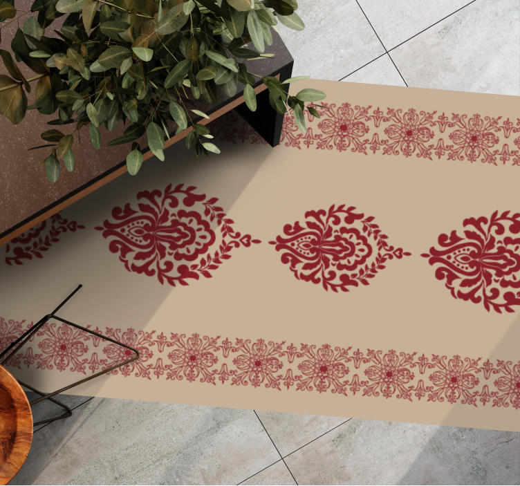 Decorative floral motif modern rug - TenStickers