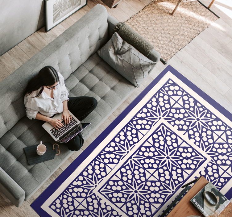 Decorative Geometric Pattern tile carpet - TenStickers