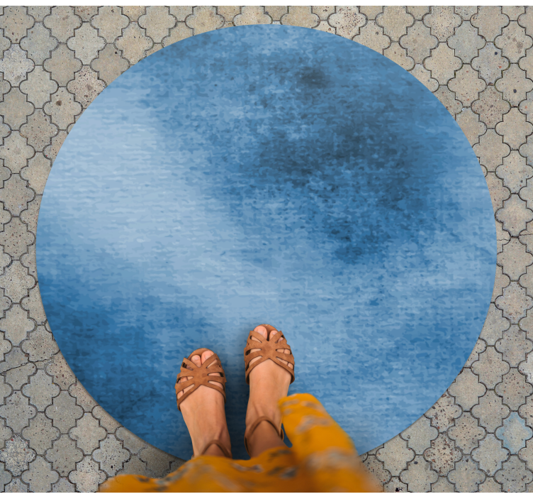 Deep Blue Swirl entrance hall rug - TenStickers